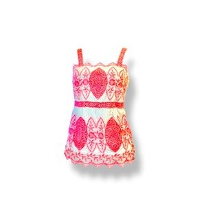 𝐘𝐎𝐀𝐍𝐀 𝐁𝐀𝐑𝐀𝐒𝐂𝐇𝐈 Romantic Coral/cream Top